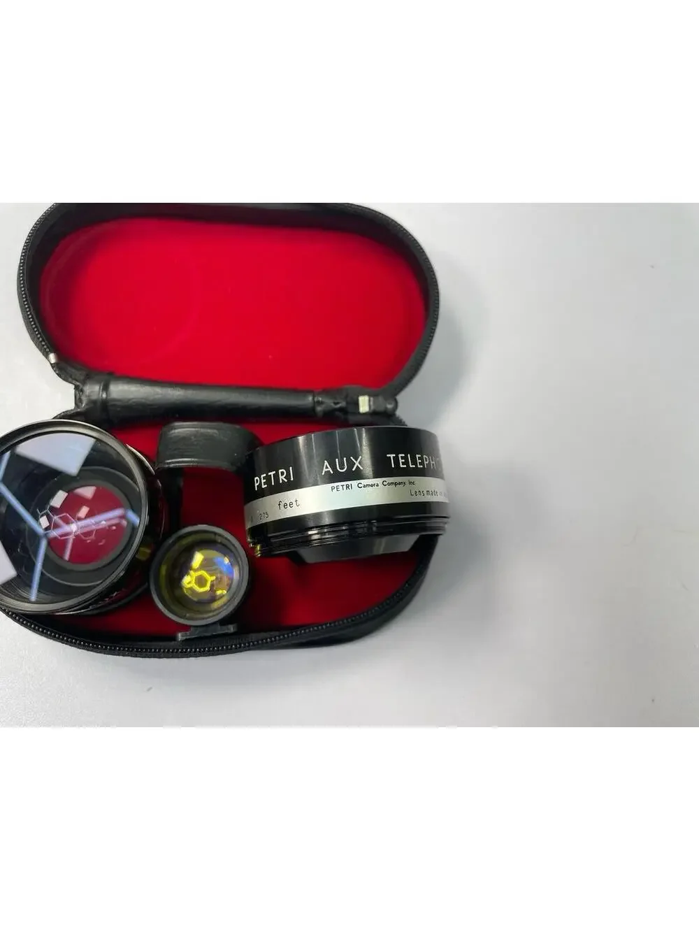 Vintage Petri Aux Lens Set Wide Angle Telephoto Viewfinder 7s 4.5cm w/ Case